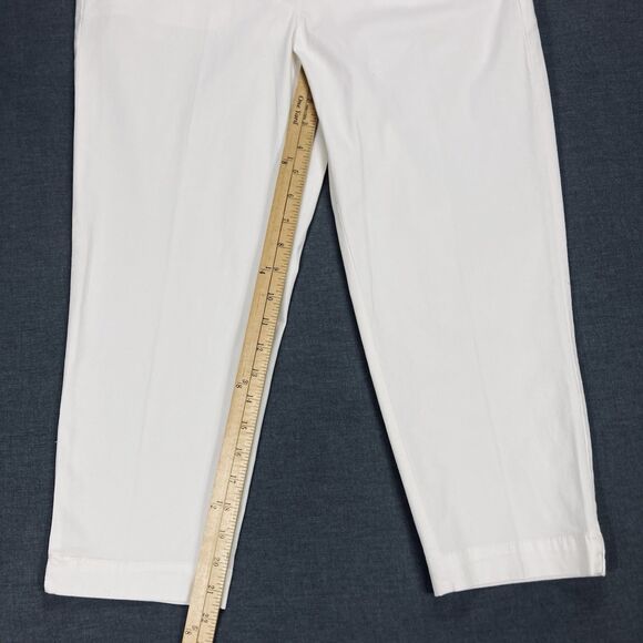 Ann Taylor LOFT Crop Pants Womens 6 White Straight Leg Stretchy Breathable NEW - Picture 13 of 16